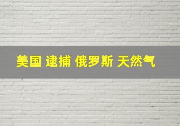 美国 逮捕 俄罗斯 天然气